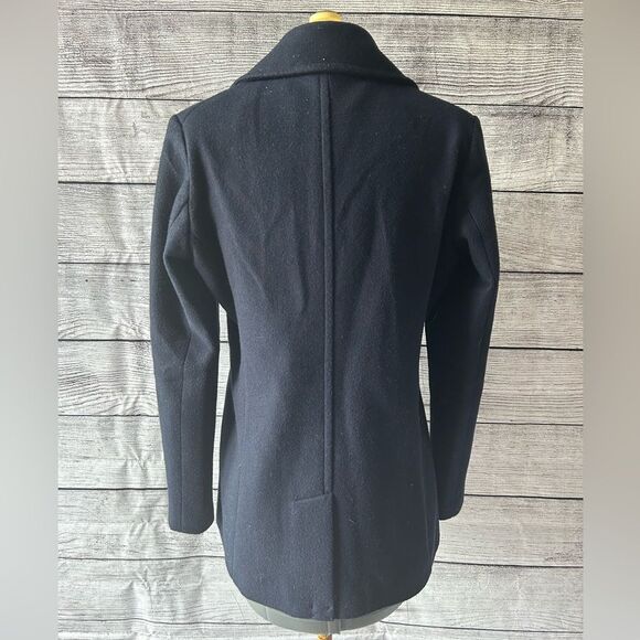 Old Navy wool blend navy blue pea coat size small - Picture 8 of 11